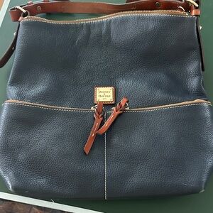 Dooney & Bourke Navy and Brown Shoulder Bag